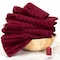 Hastings Home 6-Piece Cotton Deluxe Plush Bath Towel Set, Chevron Pattern Spa Luxury Decorative Towels  (Burgundy) 478070XPN - alternate 1
